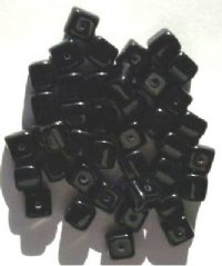 40 8x9mm Black Marble Cube Beads